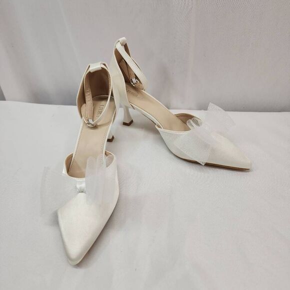 LIURUIJIA Size 10.5 M Women's Low-Heel Strappy Closed Toe Stiletto Pumps Pointed - Picture 2 of 8